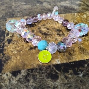 Colorful Taurus Zodiac Sign Beaded Bracelet with Charm